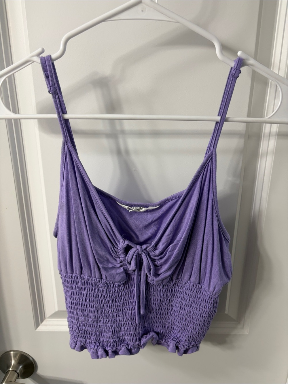 BB Dakota by Steve Madden Purple Smocked Drawstring Tank